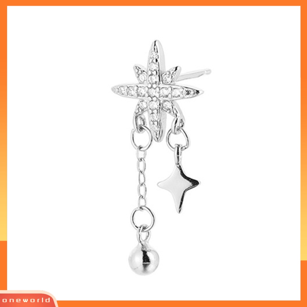 [WOD] 1pc Anting Wanita Bintang Bola Bulat Perhiasan Gaya Korea Berlian Imitasi Stud Earring Untuk Pesta Perjamuan Pernikahan Prom