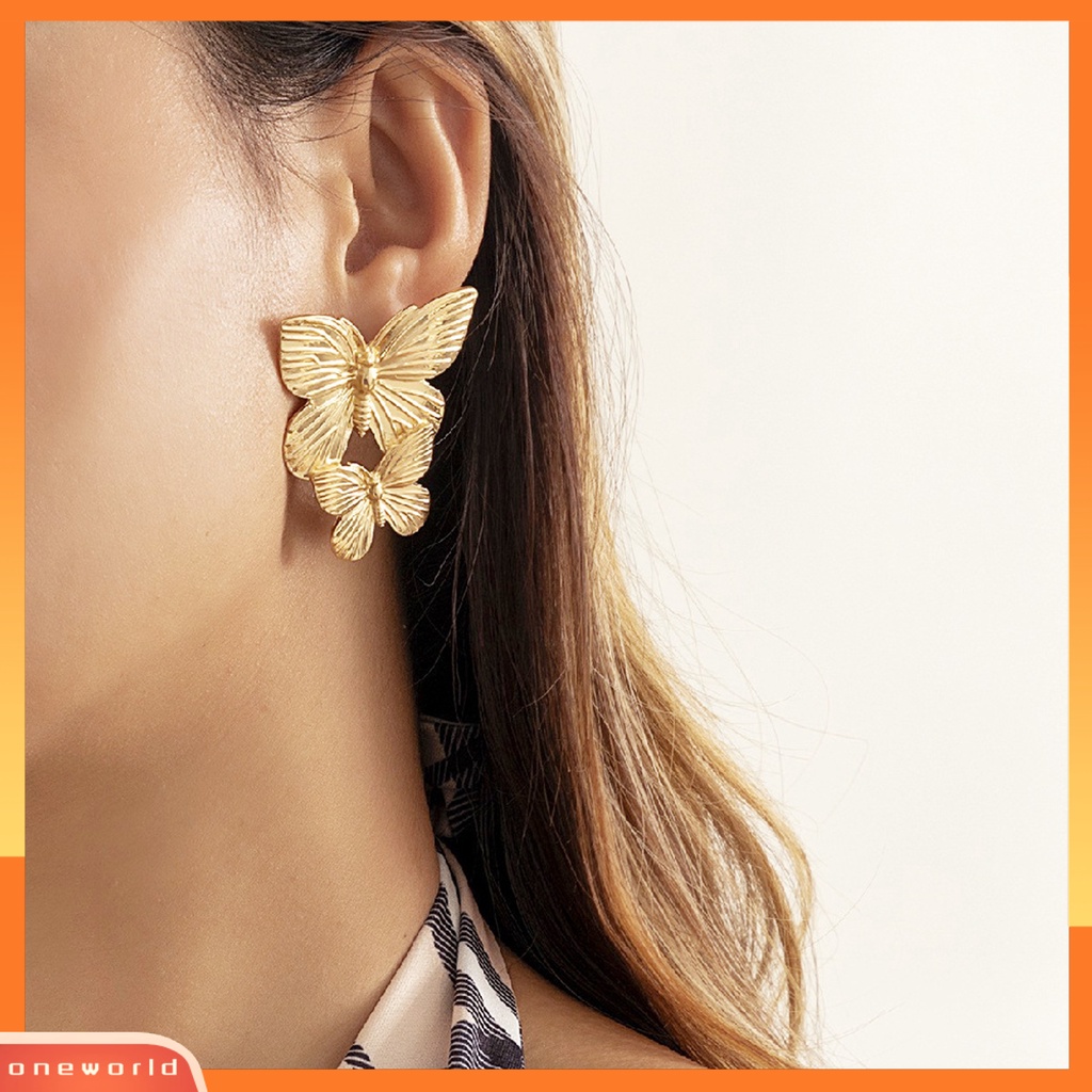 [WOD] 1pasang Anting Fashion Wanita Eye-catching Liar Indah Mengkilap Halus Sehari-Hari Memakai Anting Logam Untuk Pakaian Sehari-Hari