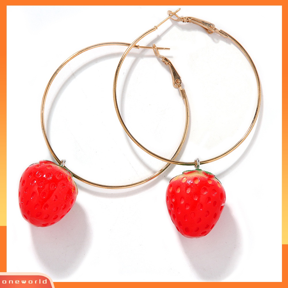 [WOD] Wanita Manis Semangka Strawberry Lemon Buah Menjuntai Hoop Earrings Perhiasan Hadiah