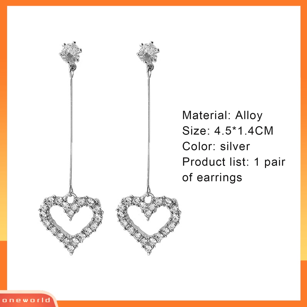 [WOD] Anting Tusuk Bentuk Hati All Matching Alloy Fancy Stud Pendant Untuk Hari Kasih Sayang