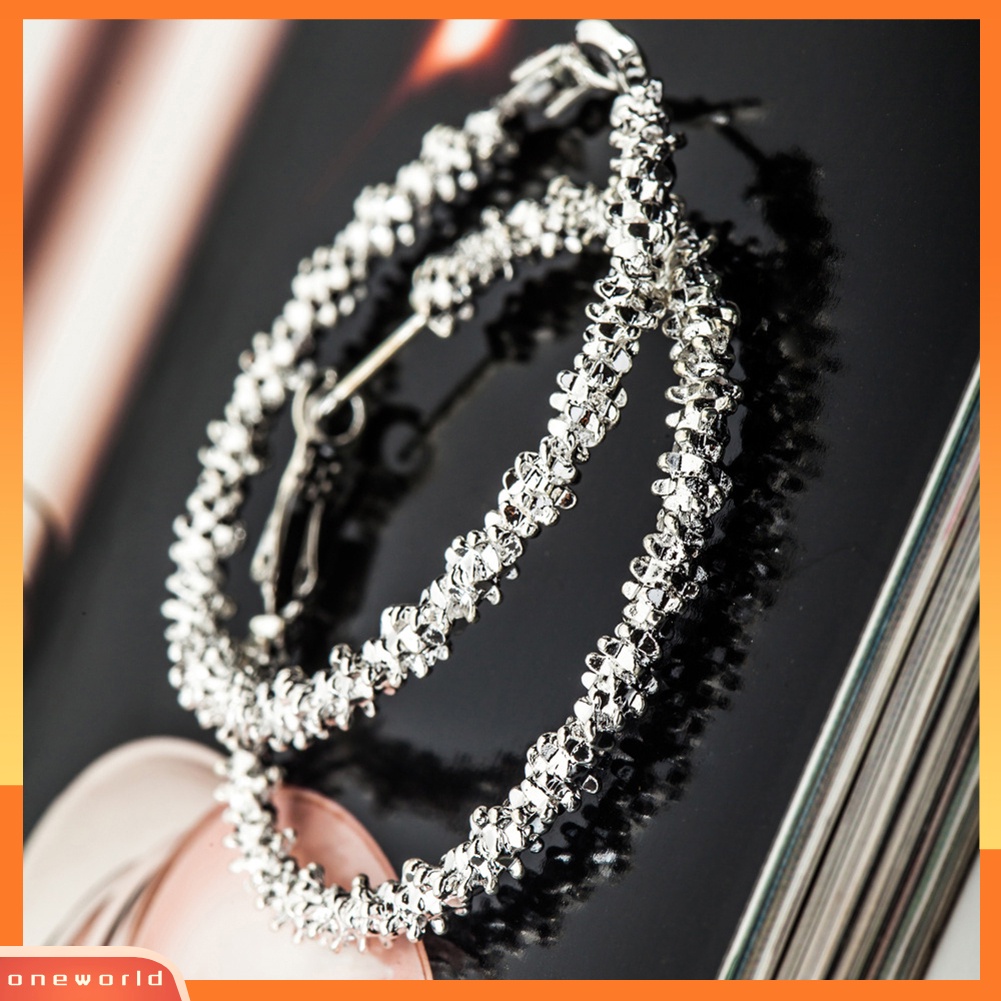 [WOD] Lingkaran Besar Hoop Menjuntai Ear Stud Statement Earrings Perhiasan Wanita Fashion