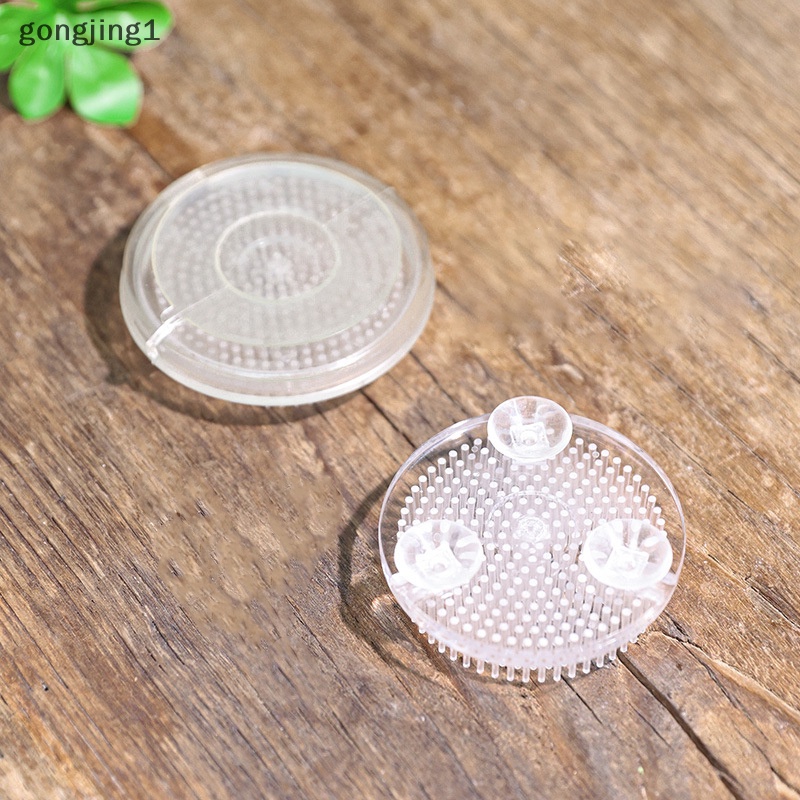 Ggg Bulat Ikebana Kenzan Flower Frog Suction Cup Alat Susun Bunga Plastik Art Fixed Rubber Base Holder Floral Decor Pot Vas ID