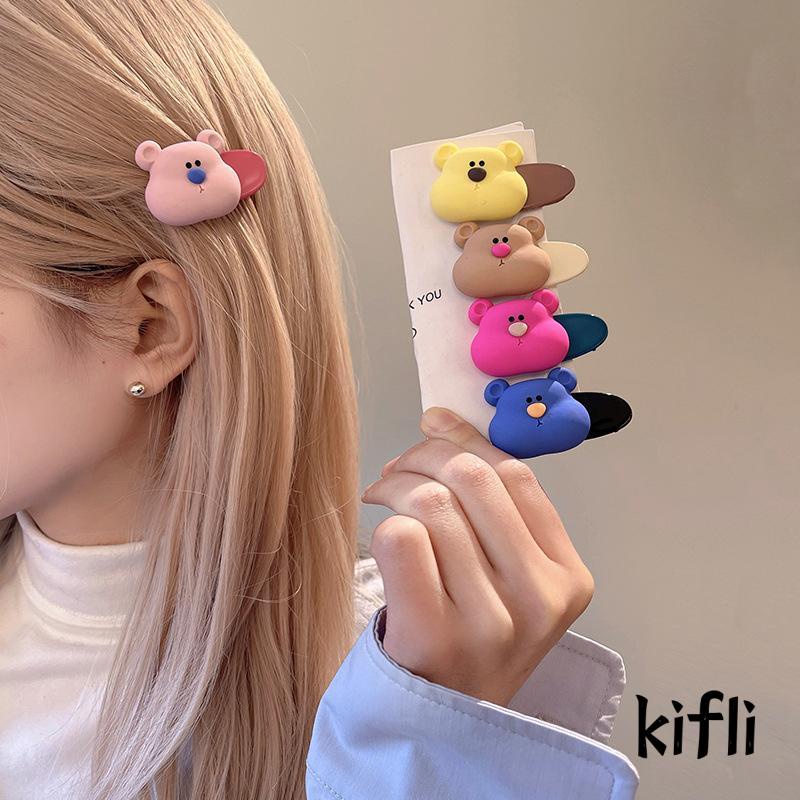 [KD]Little Bear Hairpin Aksesoris Rambut Warna Permen Manis Gadis Lucu Poni Hairpin