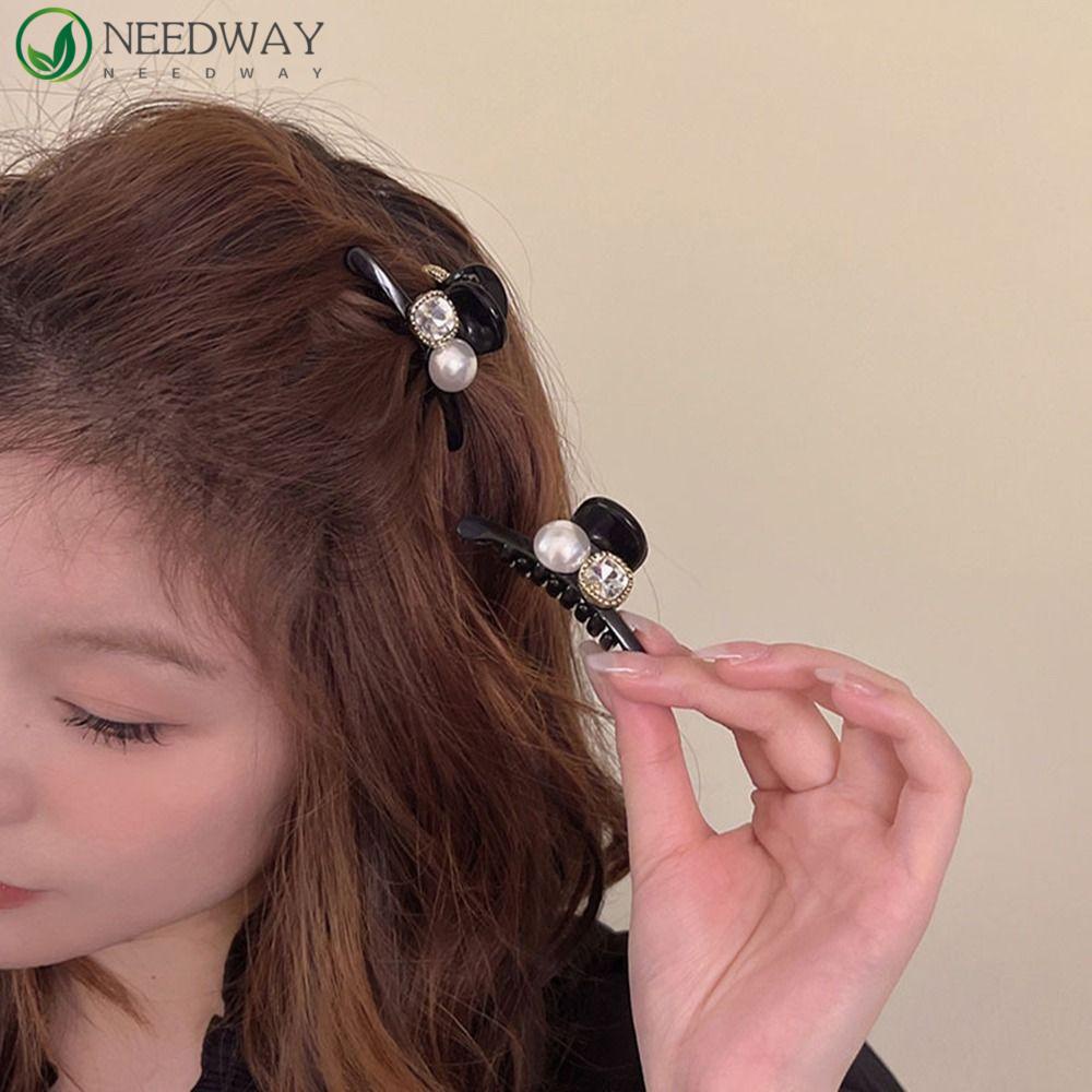 Needway Berlian Rambut Cakar Lucu Fashion Manis Bang Klip Untuk Perempuan Putri Hiu Klip Hiasan Kepala Hiasan Kepala Wanita Hair Clips