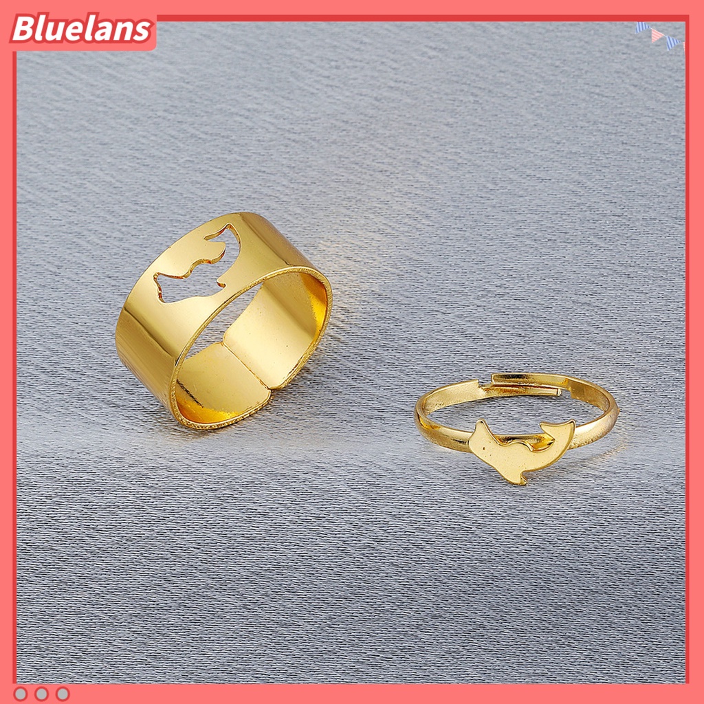 [BLS] 2pcs Cincin Jari Pesawat Bintang Bulan Hollow Pria Wanita Vintage Butterflies Rings Untuk Pernikahan