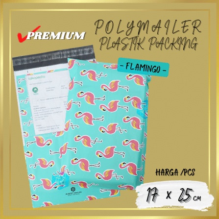 

[SC] AMPLOP BAG POLYMAILER PLASTIK PACKING POLIMAILER MOTIF FLAMINGO 17x25 - 17CM x 25CM, FLAMINGO