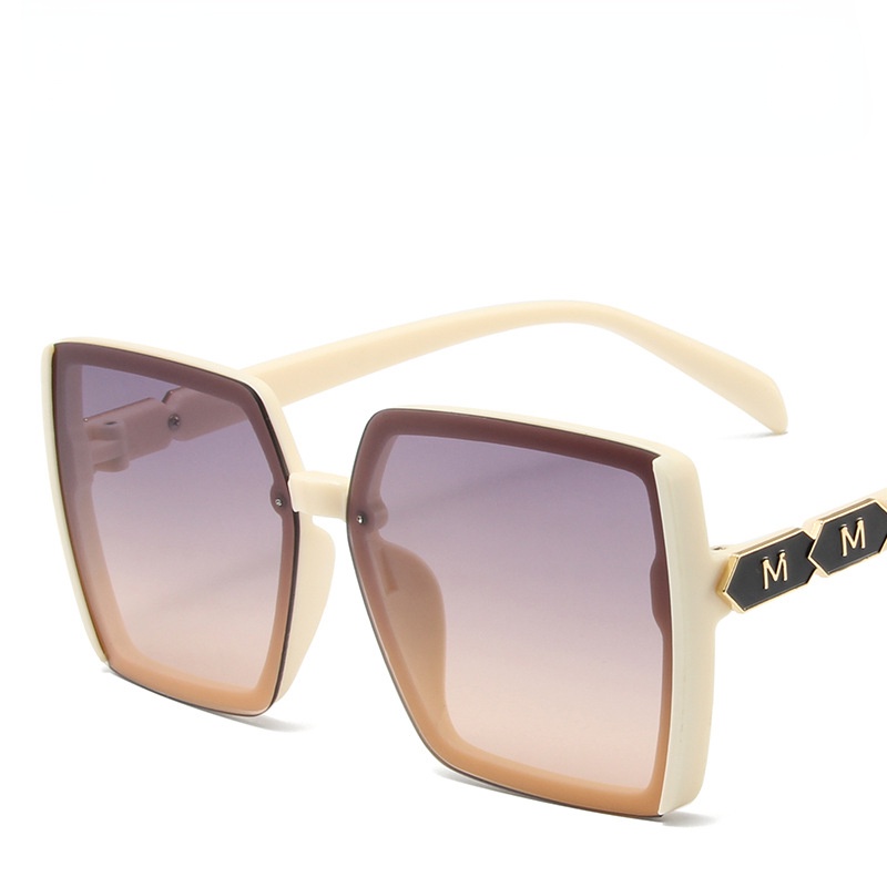 Fashion Square Aesthetic Shades Sunglasses Untuk Wanita/Men Metal Frame Sunglasses Eyewear