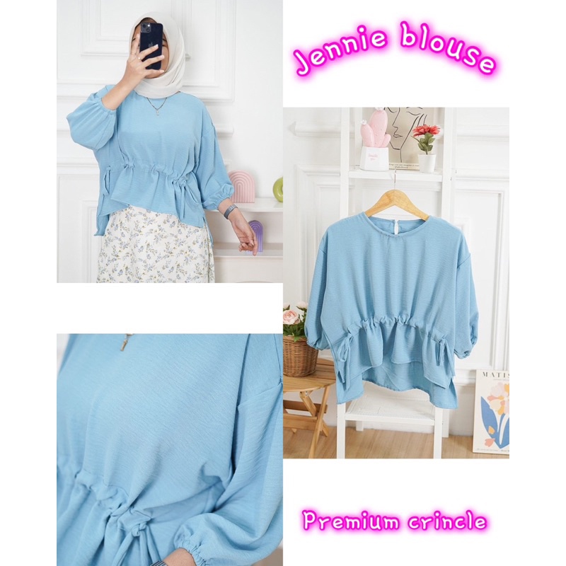 BEFAST - ZFS OOTD WANITA BLOUSE VINES / BLOUSE JENNIE AIRFLOW / Pakaian Casual Wanita / Blouse Wanita Model Terbaru / Fashion Remaja ABG / Blouse Polos Lengan Panjang / Outfit Daily Wanita Kerja