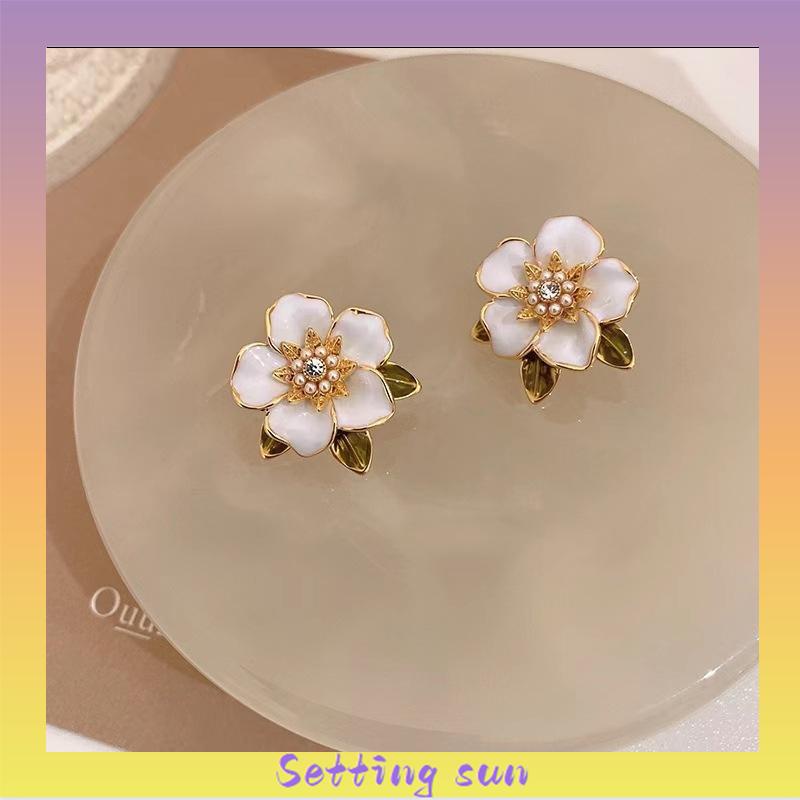 Anting Tusuk Motif Bunga Gaya Korea Fashion Untuk Wanita TN