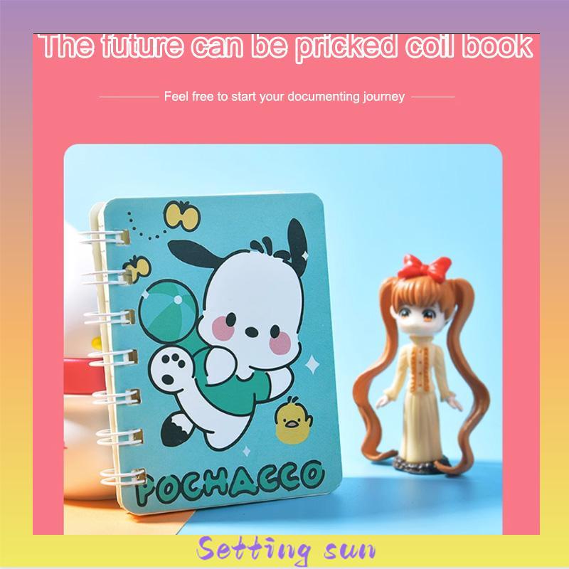 A7 Cute Mini Coil Notebook Kartun Kuromi Girly Notepad Portable Portable Small Diary TN