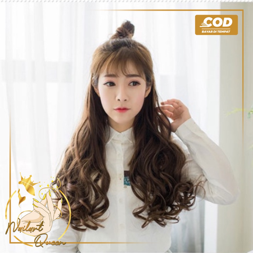 Hairclip korea Rambut long curly keriting 50cm-60cm / Rambut Palsu Korean style Ladies High Quality