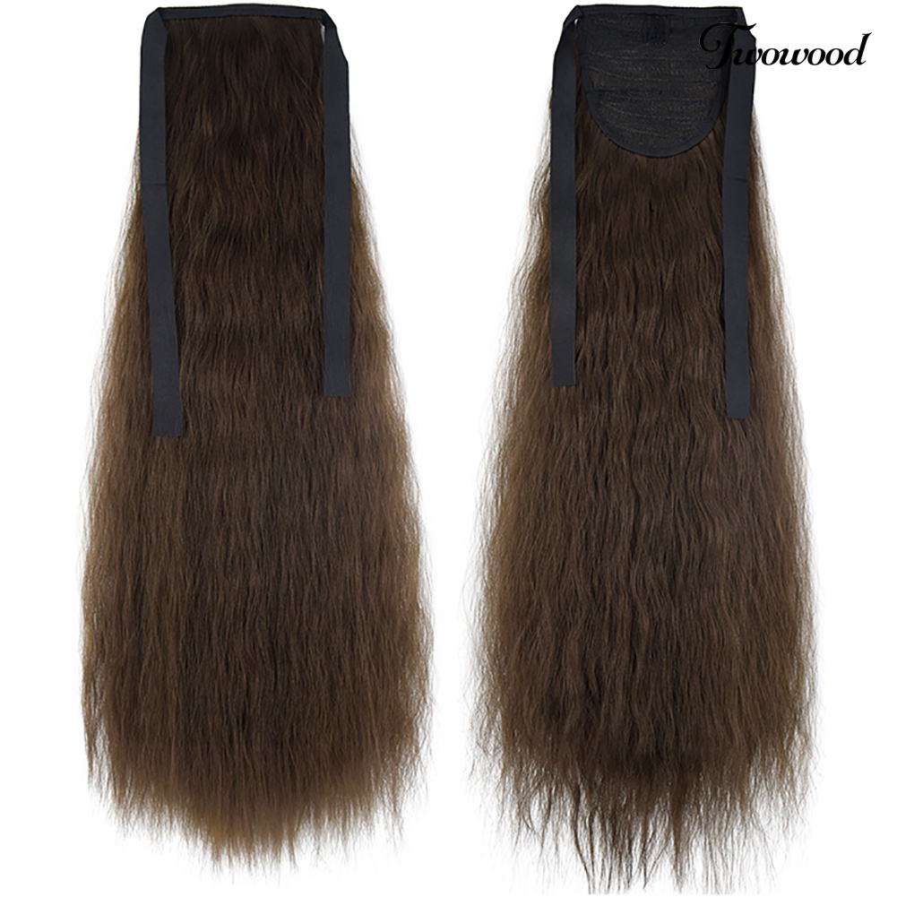 Twowood 20inch Serat Sintetis Panjang Bergelombang Keriting Ponytail Wig Hair Extension Sopak