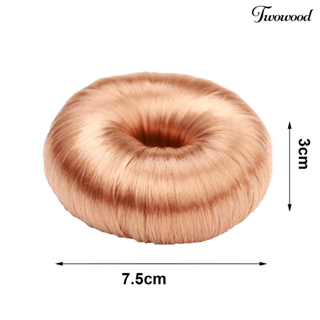 Twowood Hair Ring Bagus Elastis Gaya Rambut Memperbaiki Resin Wig Rambut Donat Untuk Wanita