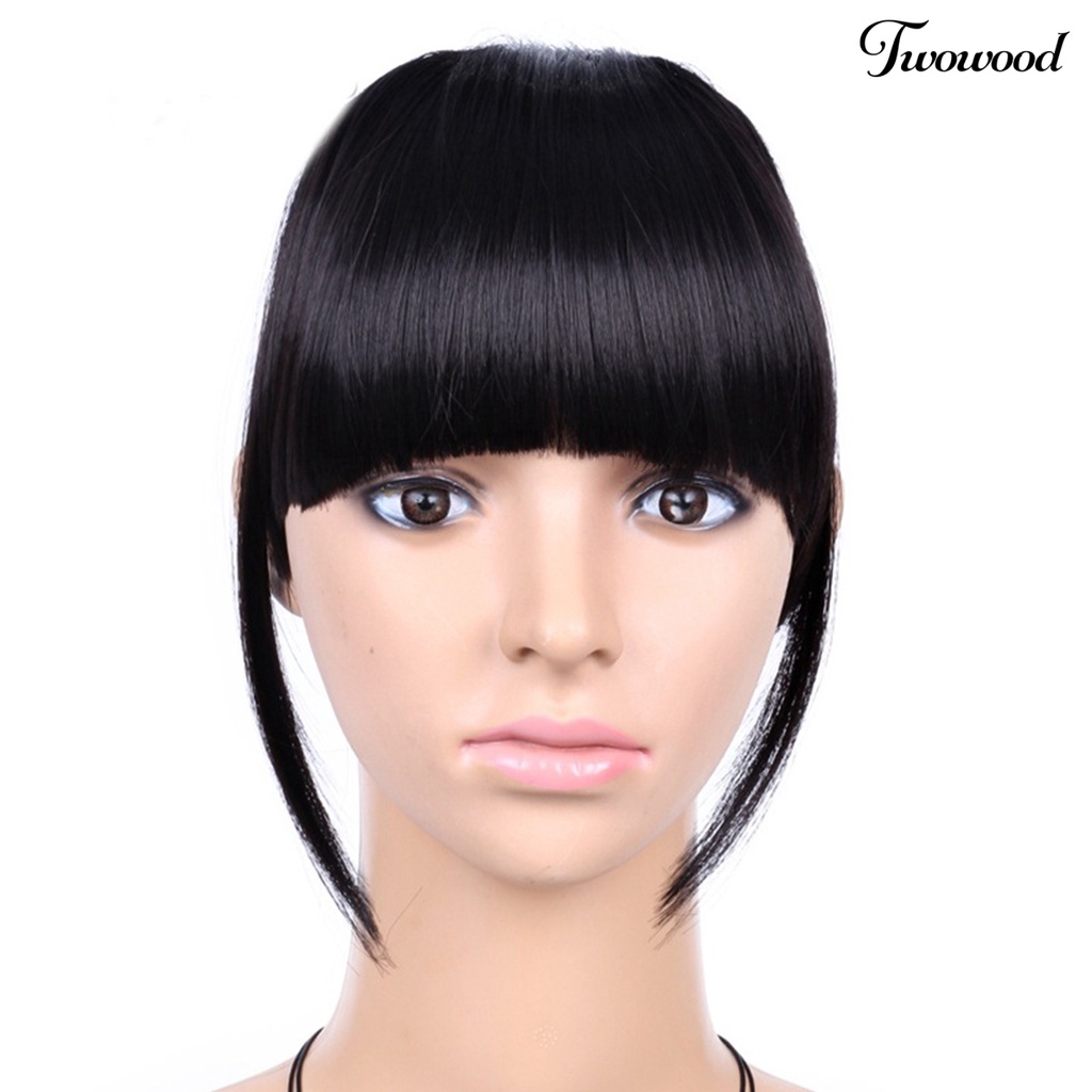 Twowood Poni Palsu Tidak Tembus Nyaman Dipakai Berbulu Halus Lembut Seamless Elegan Wanita Pinggiran Depan Air Bangs Modelling Supply