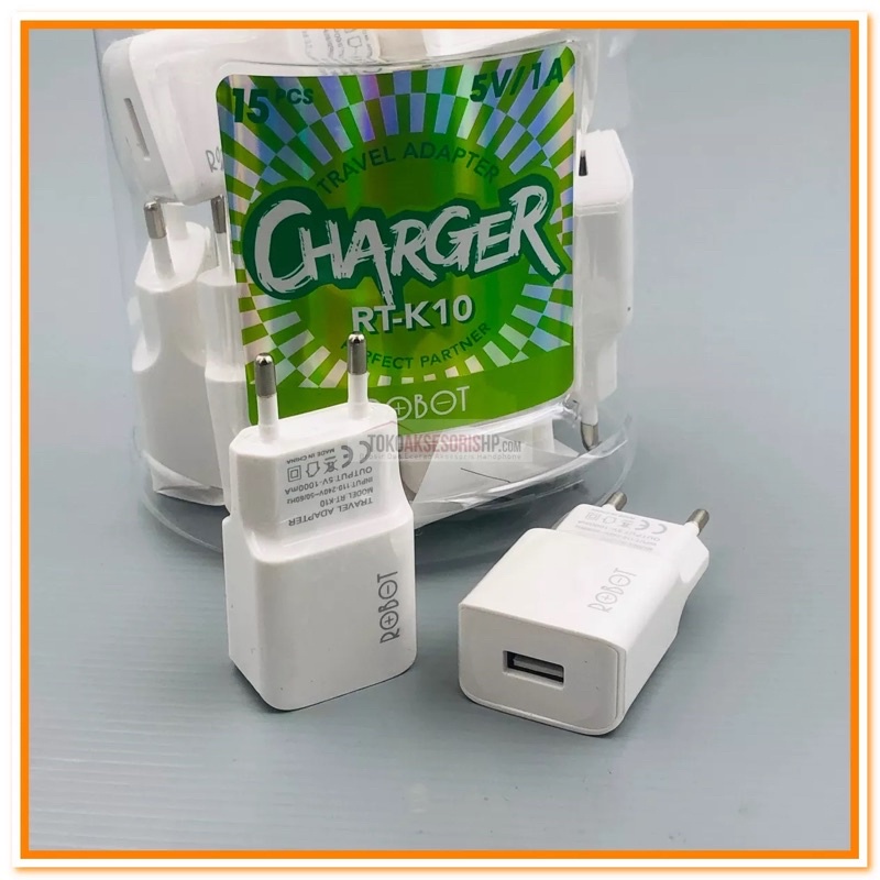 Original Robot Adapter Kepala Charger Single Port Quick Charge Multi Protection.