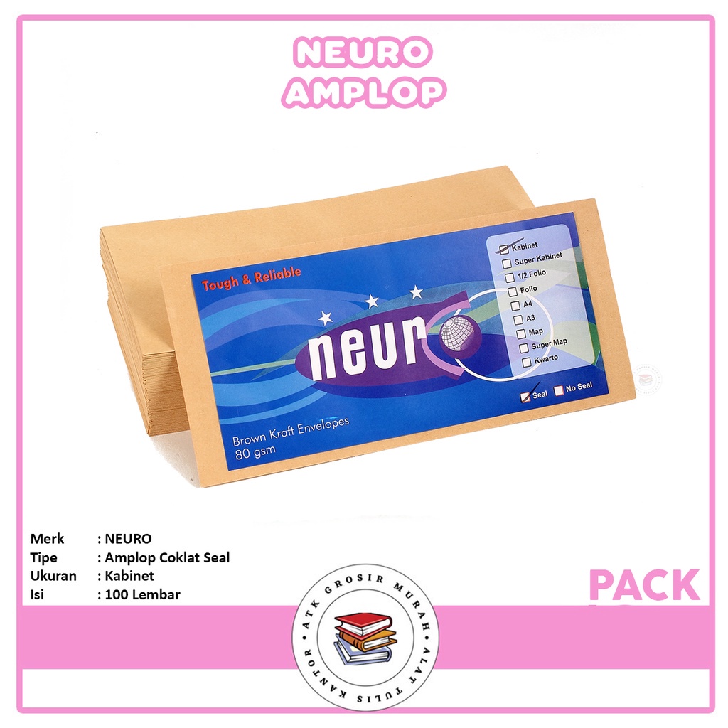 

NEURO - Amplop Coklat Polos Ukuran Kabinet Seal - Pack