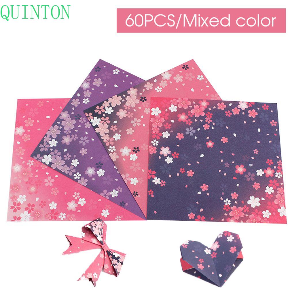 Quinton Origami Paper Colorful Lipat Dua Sisi DIY Decor Anak Handmade Sakura