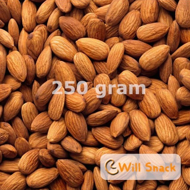 

New Arrival Kacang Almond Original Roasted Almon Panggang Kupas Kulit 250 gr 1/4kg