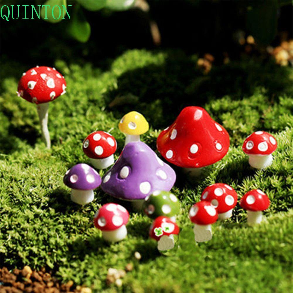 Patung QUINTON 7warna 20Pcs Terrarium Tanaman Pot Resin Craft Dekorasi Rumput Lanskap Rumah Boneka Peri