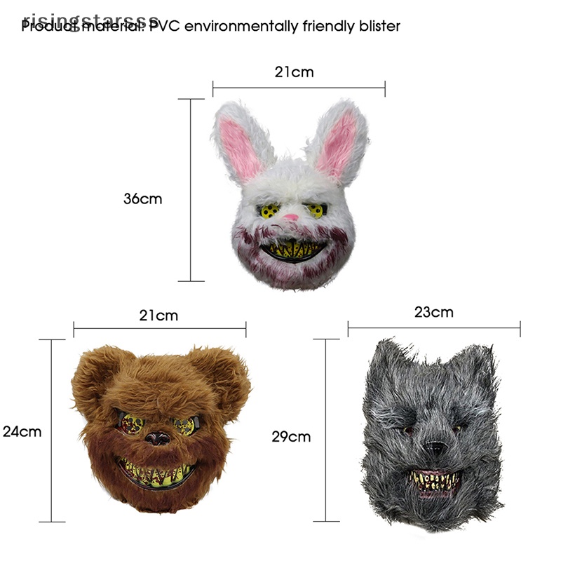 Rsid Span-new Halloween Topeng Bloody Killer Rabbit Topeng Teddy Bear Mewah Cosplay Horror Topeng Jelly