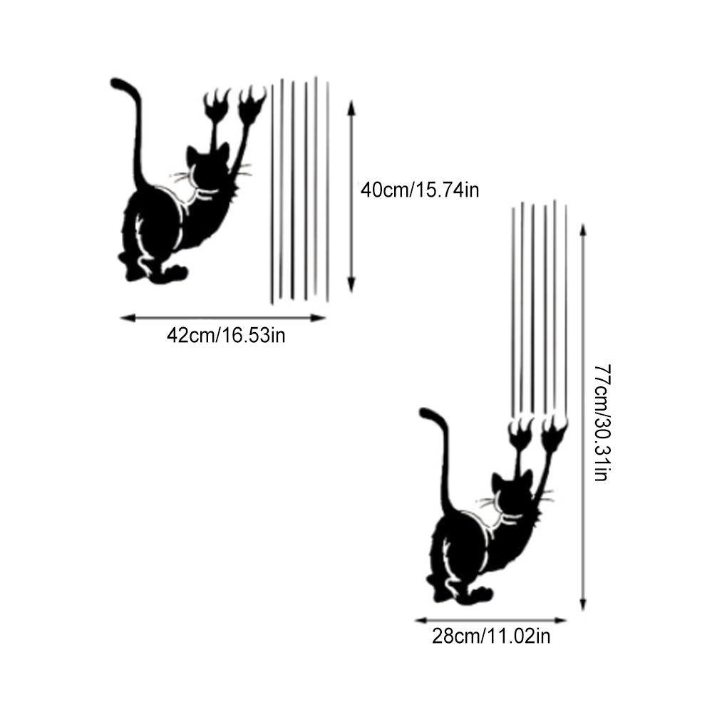 Huit Kucing Lucu Stiker Dinding Pintu Ruang Tamu Latar Belakang Mural Art Decals Ringan Removable Lucu Self-adhesive Stickers