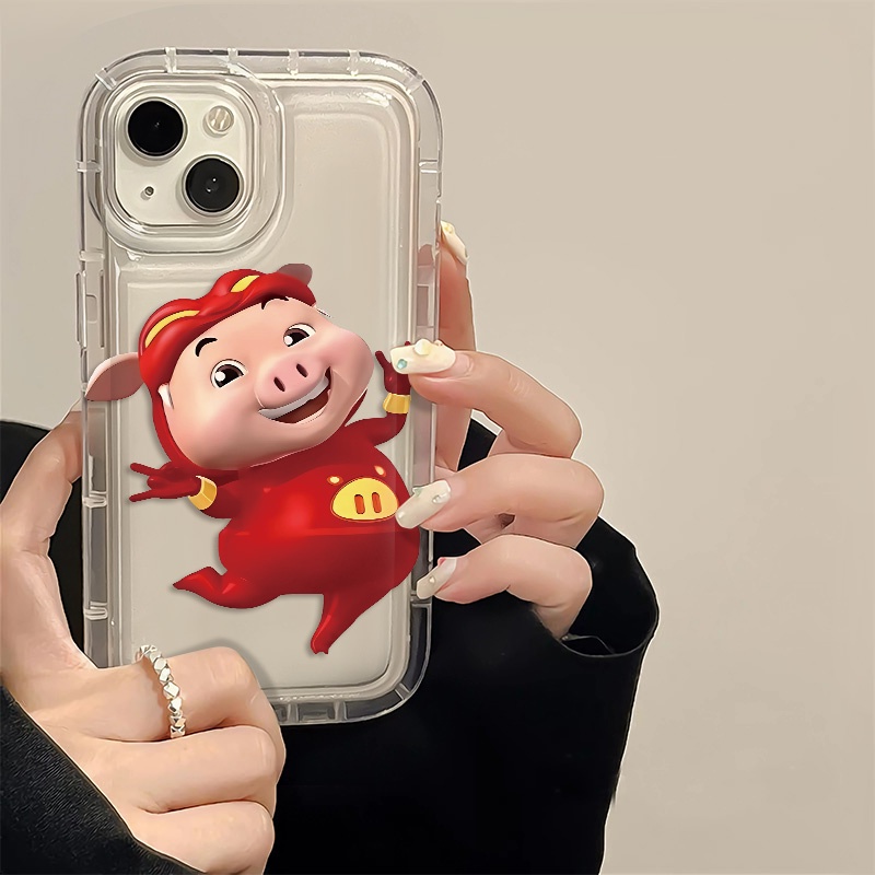 IPHONE Happy Couple Pigs Case Kompatibel Untuk Iphone14 13 11 12 Pro XS Max X Xr7 +8 Plus Casing Ponsel Silikon Lembut TPU Shockproof Cover