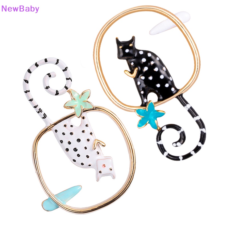 Newbaby Fashion Enamel Kartun Setg Kucing Bros Pin Perhiasan Tas Dekorasi Hiasan Hadiah ID