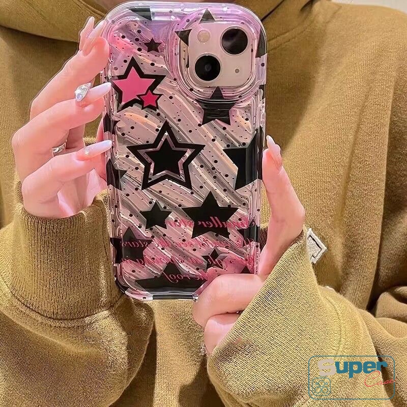 Pohon Kreatif Mewah Cinta Hati Bintang Dazzle Color Laser Card Case Kompatibel Untuk IPhone Xr13 7Plus 11 14 12 Pro Max6 7 8 6S Plus X XS MAX 8Plus SE 2020 Case Kerut Stereo 3D