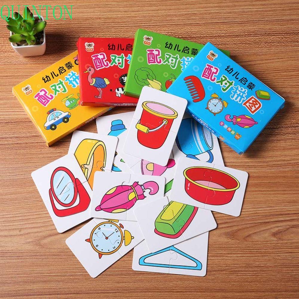 Quinton Puzzle Card Mainan Kognitif Anak Bayi Mainan Belajar Permainan Kartu Match Game Puzzle Toys