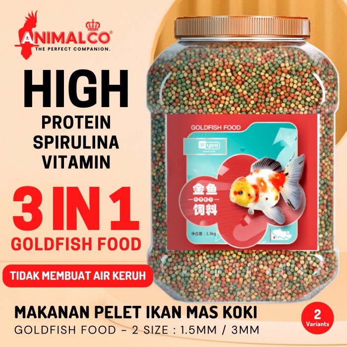 PELET PREMIUM IKAN MAS KOKI - PAKAN PREMIUM IKAN MAS KOKI 1.5MM & 3MM