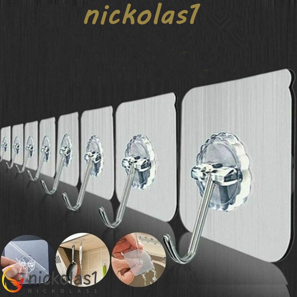 Nickolas1 Kait Perekat Self Adhesive Transparan Seamless Wall Hooks