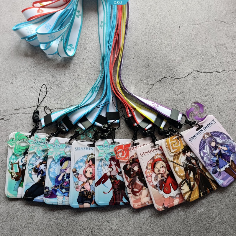 Genshin Impact Lanyard For Keys Chain ID Kartu Kredit Cover Pass Handphone Charm Badge Holder Kunci Aksesoris Hadiah Untuk Fans [ZK]