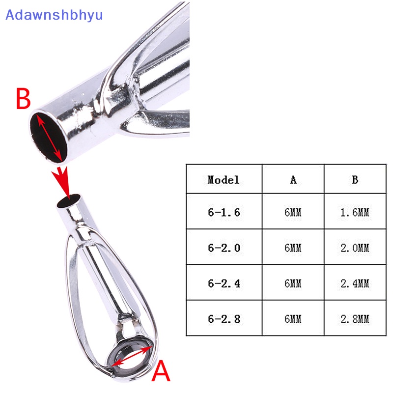 Adhyu 1pc Sliver/Rain Top Tip Guide Ring Bebas Kusut Untuk Berputar Pancing ID