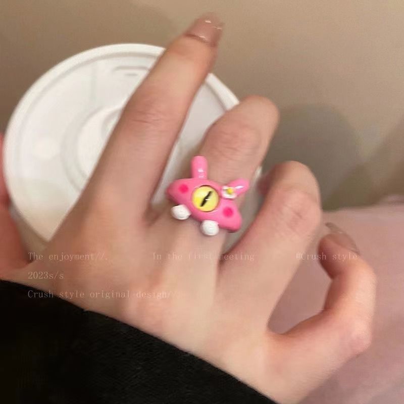 Cincin Monster Kucing Bahan Alloy Fashion Untuk Wanita