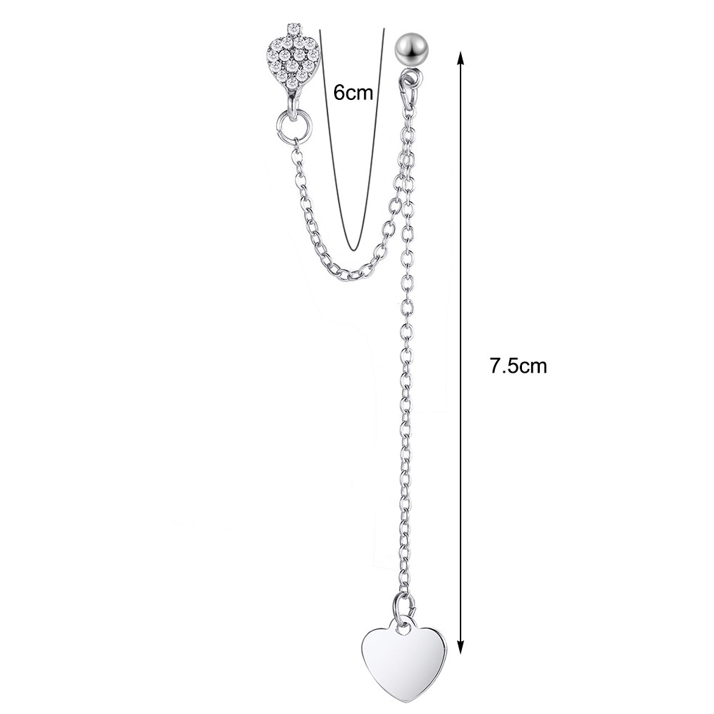 Perhiasan Geometris Sederhana Rantai Rumbai Panjang Hati Drop Earrings Untuk Wanitapestahadiah