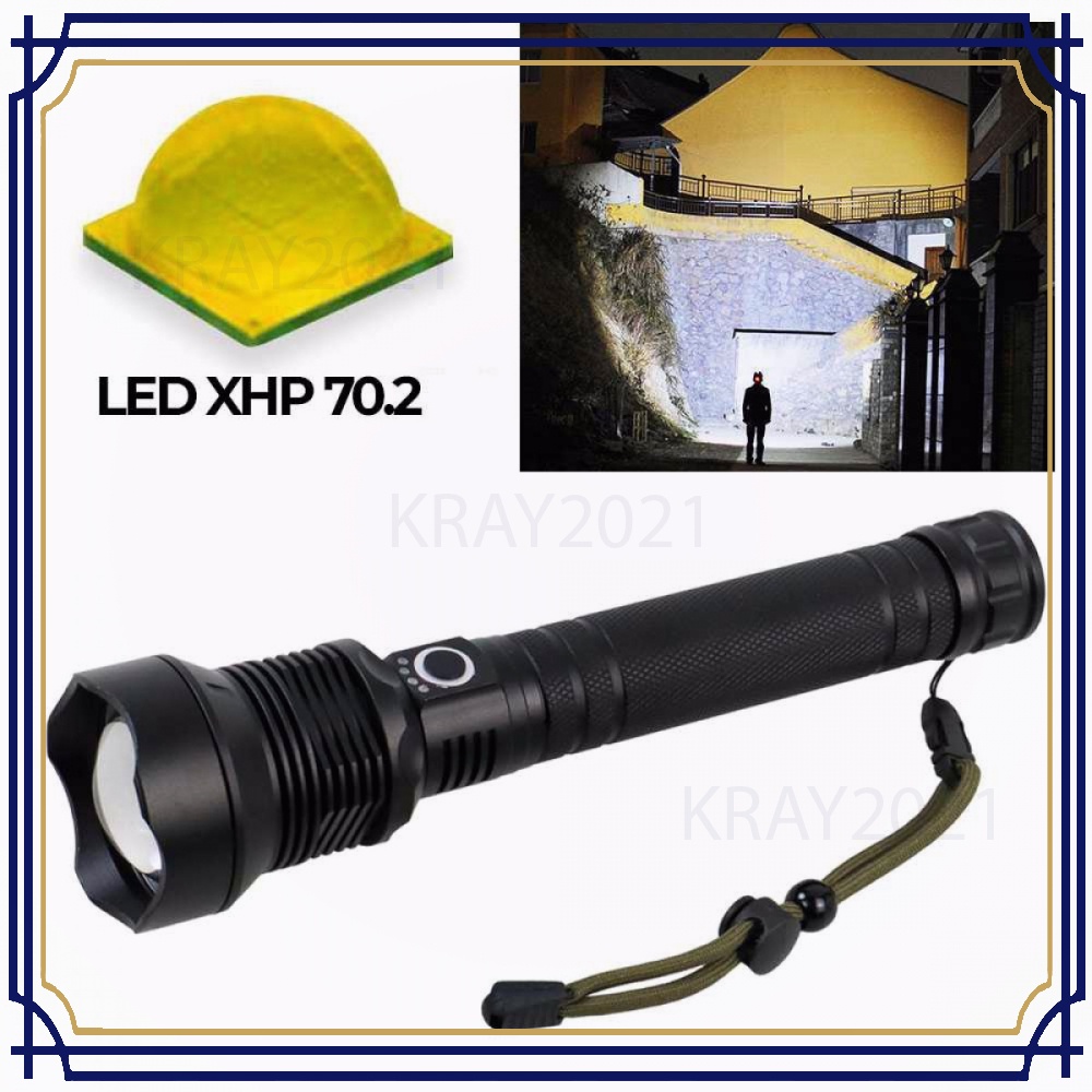 TaffLED Senter LED Long Range Zoom XHP70.2 90000 Lumens - HS313