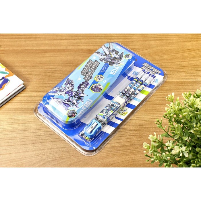 

ARS04 TRANSFORMER Kotak Pensil Set / Stationary Set / Pencil Case Set - Merah