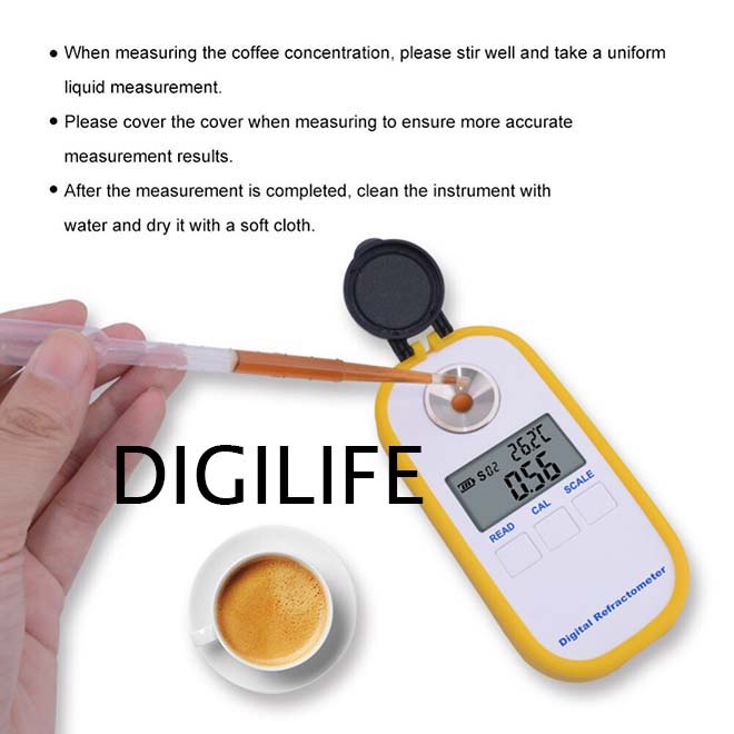 

Coffee Refractometer Digital Brix 0-50 TDS 0-25 Refraktometer Kopi Cocoa Coffe Sugar Salt Drink Cafe