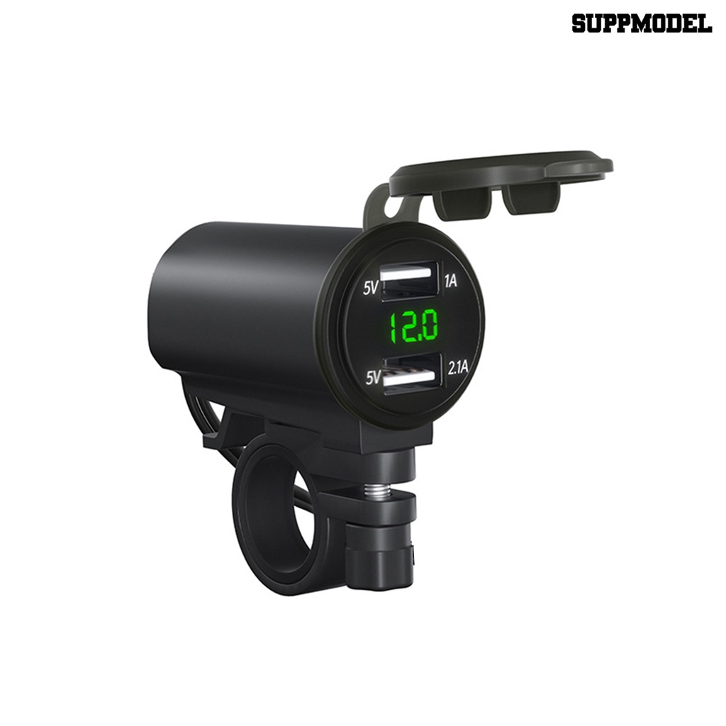 [SM]1 Set 3.1A Charger Motor Voltmeter Digital Display Fast Charging Motor Dual USB Phone Charger Aksesoris Moto