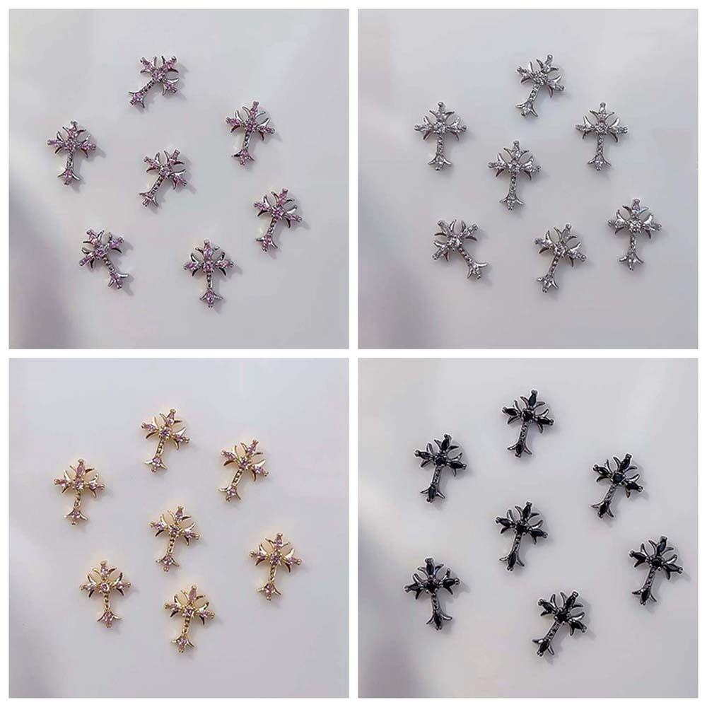 Mxbeauty Hiasan Kuku Perhiasan Kuku Silang Manicure Zircon Untuk Wanita