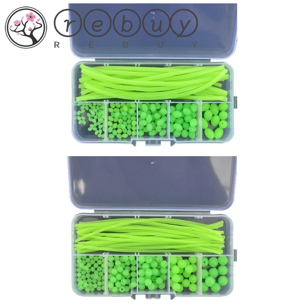 Rebuy Luminous Fishing Beads Float Balls 170pcs/set Fishing Tackles Fishing Rig Tabung Lengan Memancing Umpan Aksesoris Manik-Manik Hijau Manik Umpan Pancing Lure Tackle