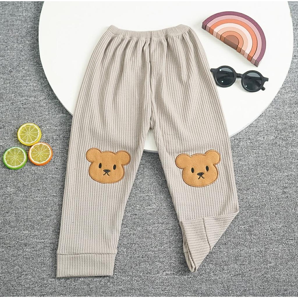 BEFAST - ZFS CELANA ANAK INDIS / DOMIN WAFFLE CUTE BEAR PANTS / Celana Anak-Anak Keluaran Terbaru / Pakaian Tidur Anak / Celana Anak Motif Termurah / Fashion Anak-Anak Trendy