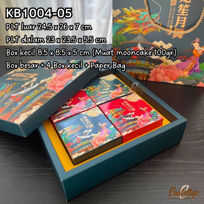 

5 set Kotak Box + Paper Bag Mooncake 100gr KB1004-05 Kue Pia Bulan