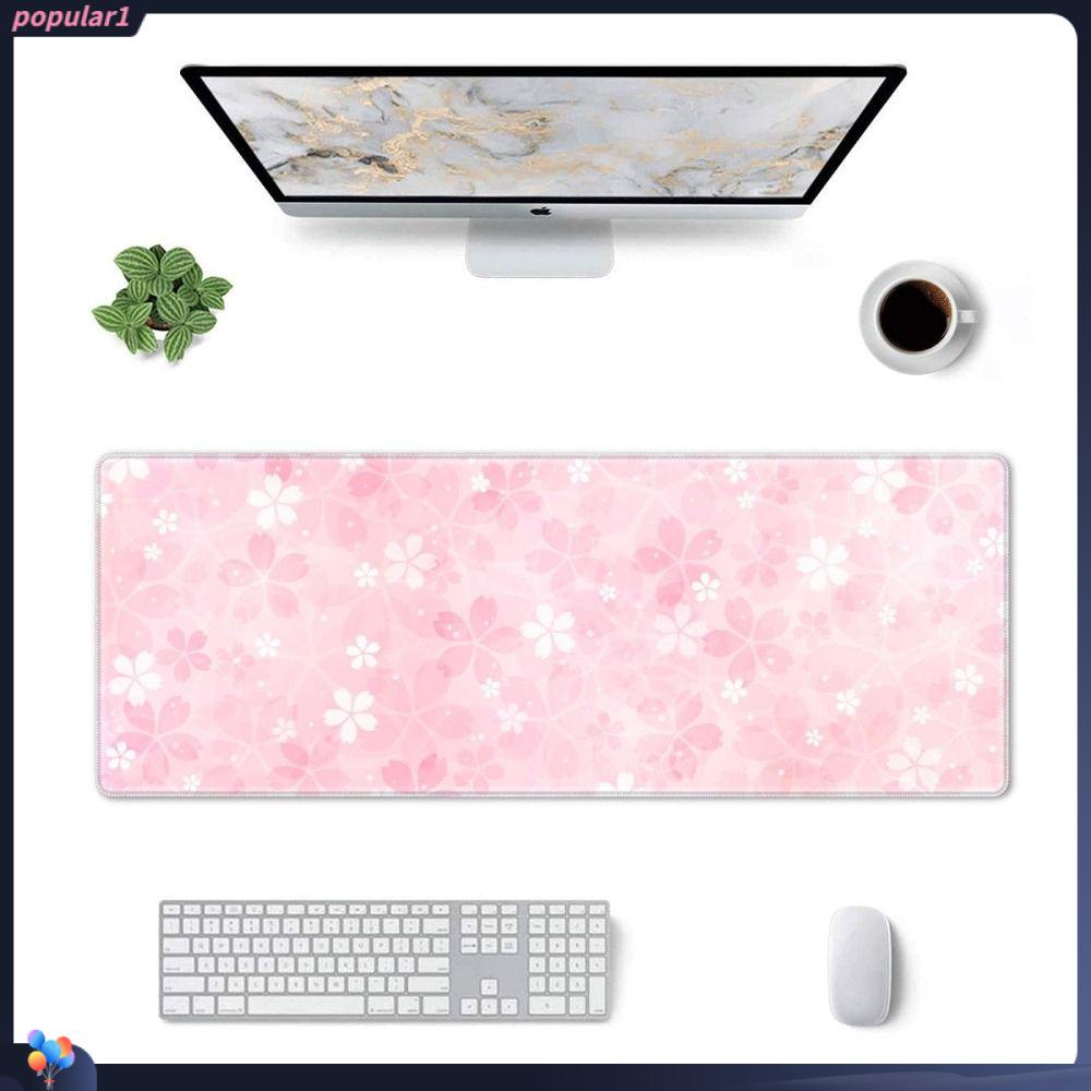 Mouse Pad Gaming Populer Alas Karet Cherry Blossom Alas Meja Besar Untuk Kantor