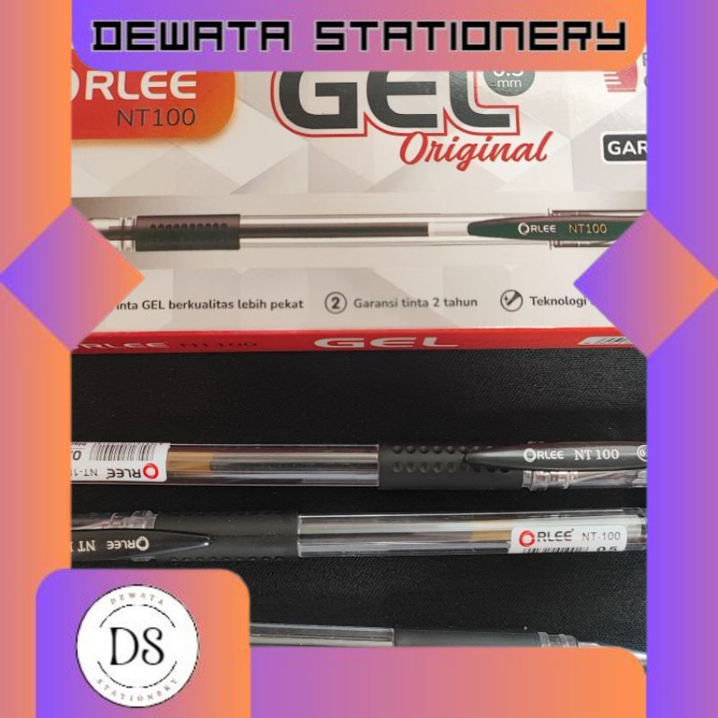 

PULPEN GEL ORLEE NT100 1 PAK (ISI 12 PCS) 0,5MM hitam, mini jell pen