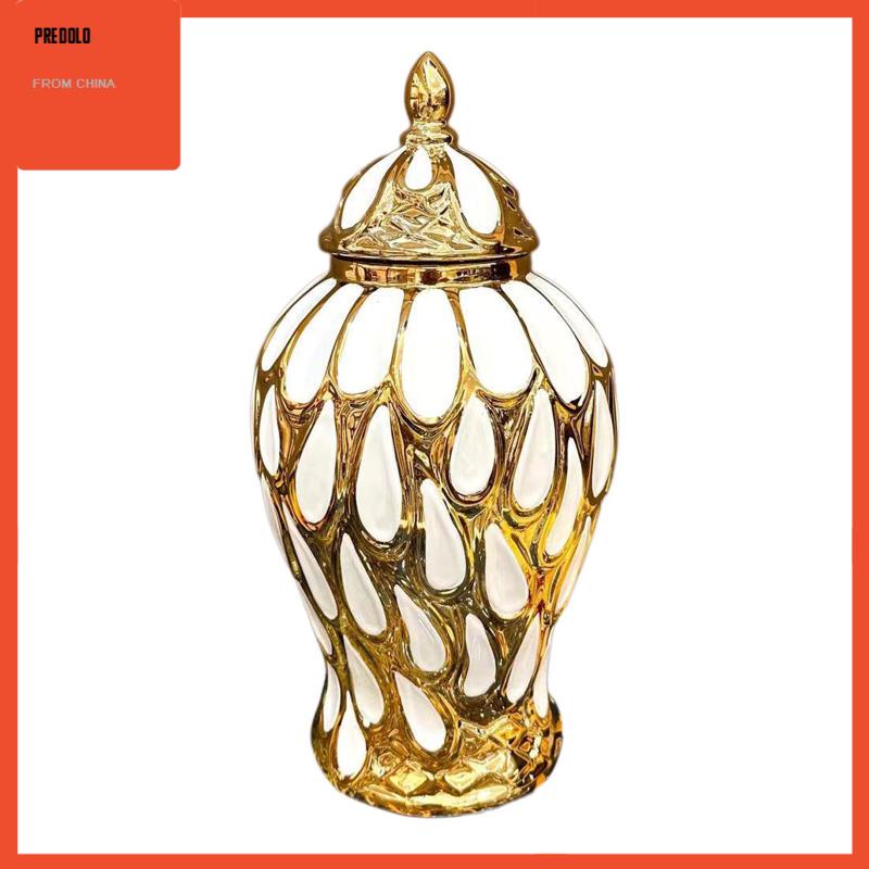 [Predolo] Porcelain Ginger Jar Keramik Vas Bunga Meja Fine Glaze Finish Storage Jars