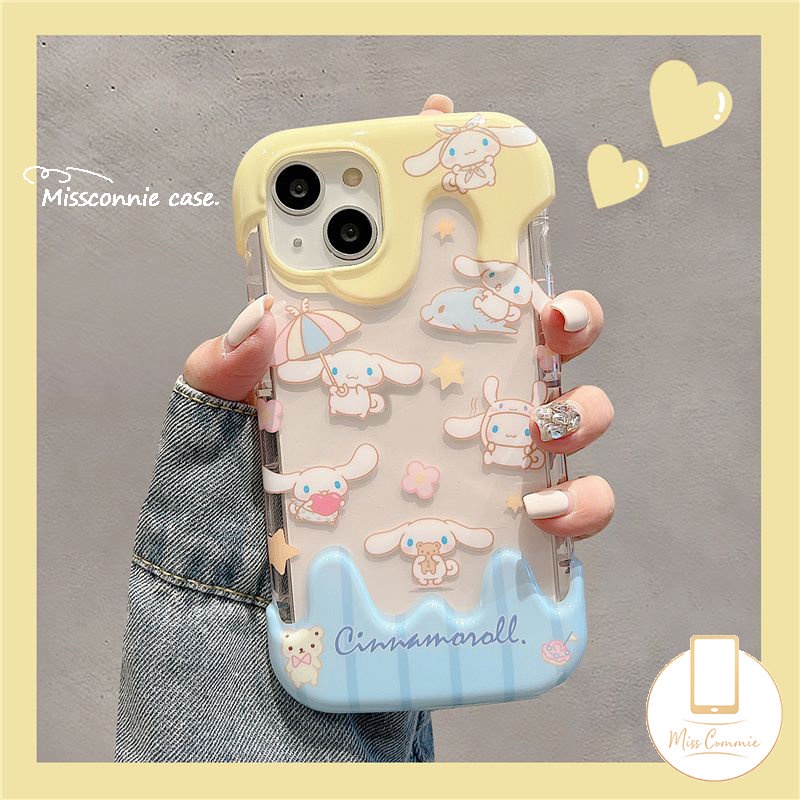 IPHONE Musim Panas Kartun Indah Laurel Dog Case Kompatibel Untuk Iphone11Xr 7Plus 11 13 12 14 Pro Max7 8 Plus X XS Max Permen 3D Es Krim Lembut Tpu Cover