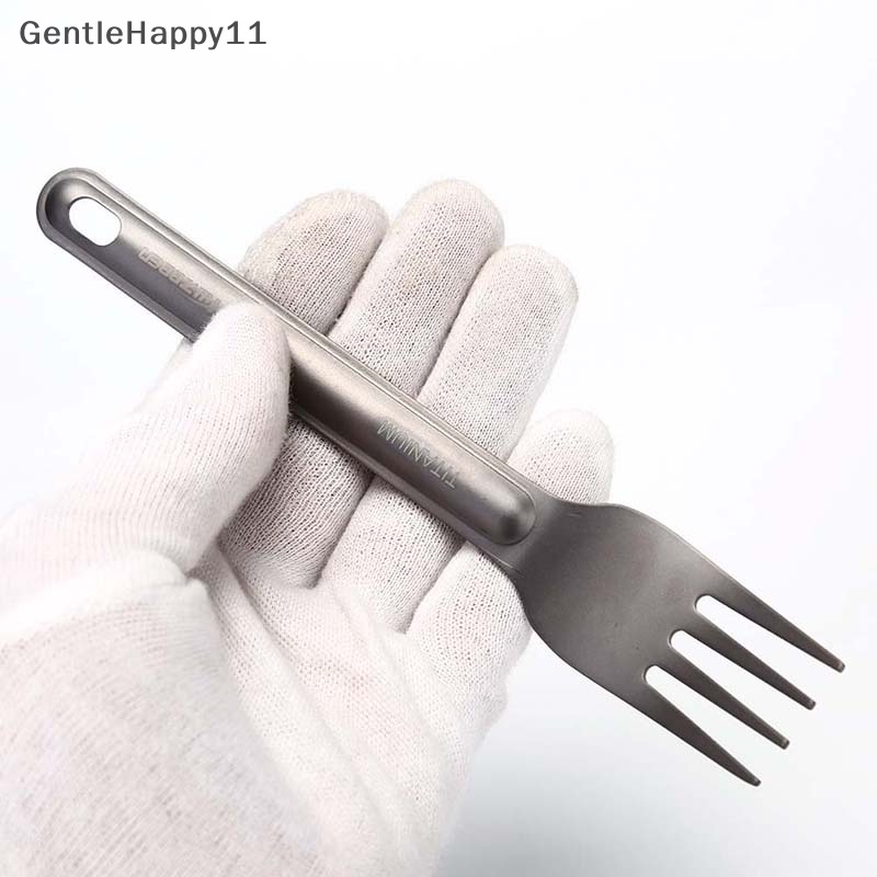 Gentlehappy 1pc Garpu Sendok Titanium Ringan Untuk Peralatan Makan Camping Outdoor id