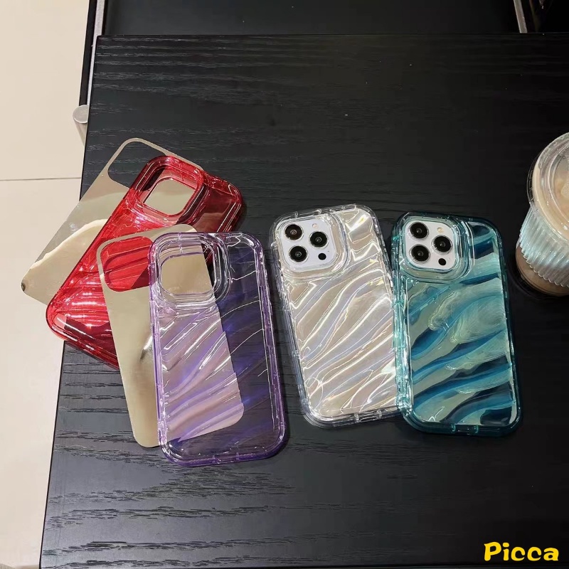 Casing Kartu Laser Mewah Macaron Simple Mempesona Kompatibel Untuk IPhone 7Plus XR 11 14 13 12 Pro MAX X XS MAX Se2020 6 6S 7 8 Plus 3D Stereo Motif Korgasi Bening Ponsel Cover