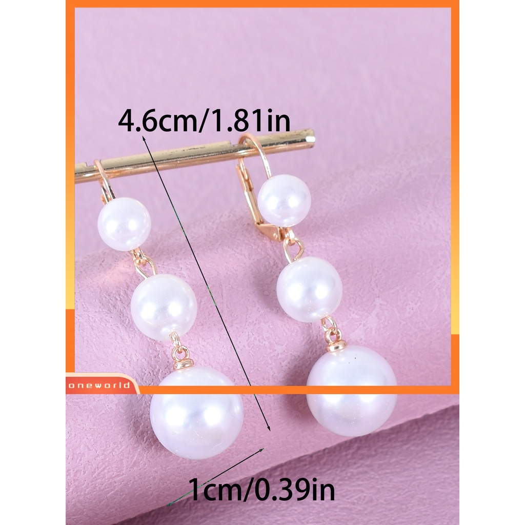 [ONR] Retro French Ball Pearl Earrings Femininitas Rumbai Panjang Selebriti Internet Mode Earrings Earrings